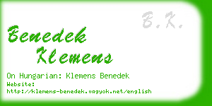 benedek klemens business card